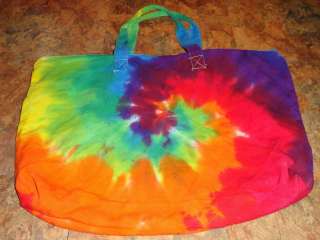 Large Tie dye dyed Hippie zippered shopping diaper bag heavy tote 