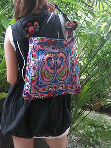 Hmong Thai Tote Ethnic Boho Vintage Style Embroidered HandBag Art 