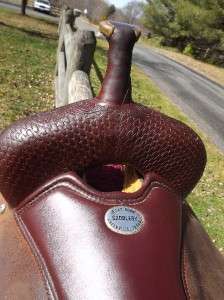 17 Seat Used Billy Cook Western Cutting Saddle #73534 Floral & Basket 