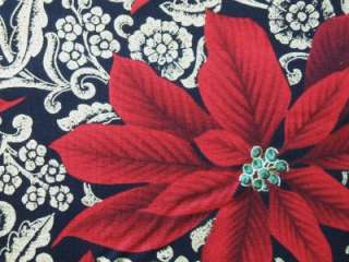 Hoffman Holiday Splendor Poinsettia Christmas Fabric Yd  