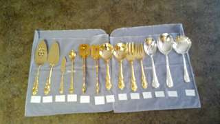 13 pc Flatware / Silverware  Mostly Large Misc Pieces  Plated  F.B 