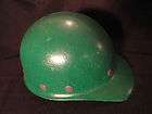 Vintage Fibre Metal Hard Hat, Green Superglas Helmet, Vintage Helmet