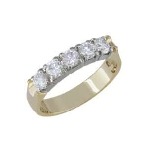  Ducy   size 4.50 14K Gold Semi Eternity Diamond Ring 