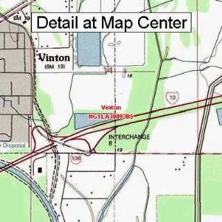 USGS Topographic Quadrangle Map   Vinton, Louisiana (Folded/Waterproof 