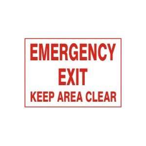  EMERGENCY EXIT KEEP AREA CLEAR Sign   7 x 10 Aluma Lite 