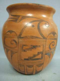 OLD Hopi Pottery Indian Vase Signed G. Pavatea Redware  