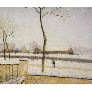  Oil Painting Snow Scene Moret Station Alfred Sisley Hand 