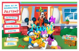 Setof10 Mickey Mouse Clubhouse Personalized Invitations  
