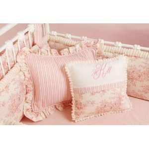  Baby Toile Pink Monogrammed Pillow Baby
