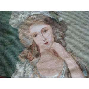  Gorgeous Completed Wool Needlepoint Canvas  Lady