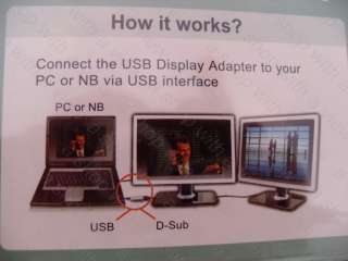 NEW USB 2.0 to VGA Adapter for Windows 7 XP Vista  