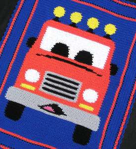 Crochet Patterns  TOW TRUCK Color Graph Afghan Pattern  
