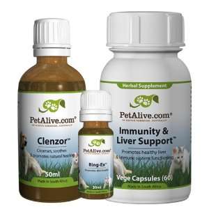  PetAlive Ring Ex, Clenzor and Immunity & Liver Support 