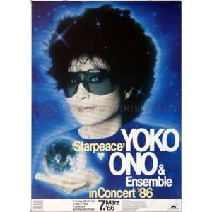 Yoko Ono Starpeace 1986   CONCERT POSTER from GERMANY  