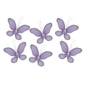  2 purple Caitlyn Mini Butterfly Decorations set of 6 