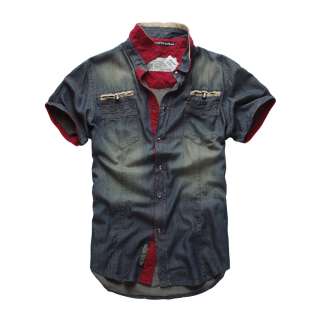 NEW MATCH Mens Look Sleeve Stylish Casual Cowboy Denim Shirts T0112 