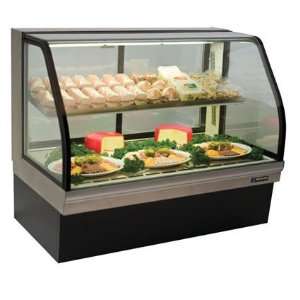 50 Wide Curved Glass Deli Merchandiser Case   With Mirror Reflective 