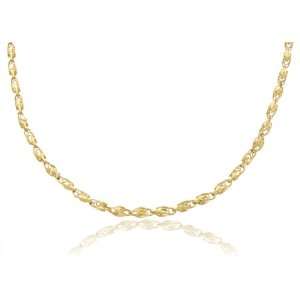   Solid Yellow Gold Marquise Chain Necklace 3.0 mm Wide 16 Inches Long