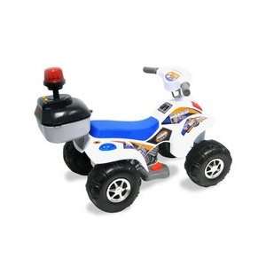   MiniMotors White Toy Police ATV with Electric Motor