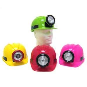   Lime Green Construction Miner Hat with Light 