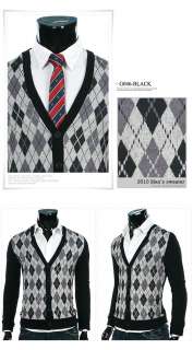 Mens Cardigan Sweater Check Shirts NWT 3Clr S M (BG046)  