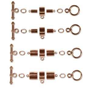   Barrel Copper Plate Toggle Clasp Bail Jump Rings Set 3 4 6 8mm 36837