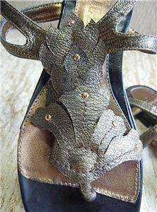 NEW Authentic Made in Italy McQueen Flat Leather Sandal Copper 39 