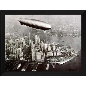   Transglobe FRAMED Art 28x36 Zeppelin Over New York