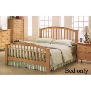  Queen Size Bed Contemporary Style Maple Finish