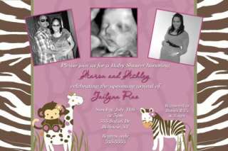 Cocalo Jacana Monkey Zebra Baby Shower Invitations  