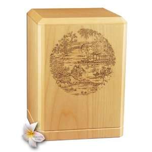    Tranquil Pond Classic Maple Wood Cremation Urn