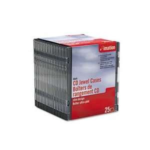  CD/DVD Slim Line Jewel Case, Clear/Black, 25/Pack