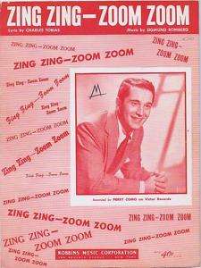 Zing Zing   Zoom Zoom, Perry Como, 1950, Sheet Music  