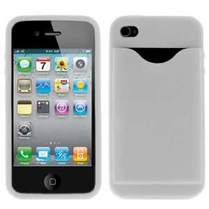 Hype White Soft Silicone Cover Case with Credit Card Slot 