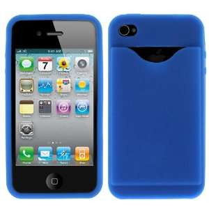  Hype Blue Soft Silicone Cover Case with Credit Card Slot 