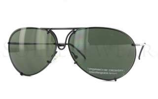 NEW Porsche P8433 D Interchangeable Matte Black Sunglasses  