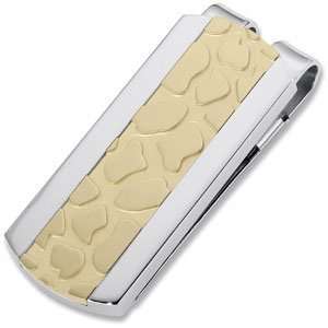   Stainless Steel Rock Pattern Money Clip with Immerse Plating Jewelry