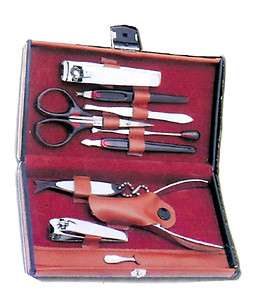 Complete 10 Piece Manicure Set Chrome Plated Nail Care Velour Lined 