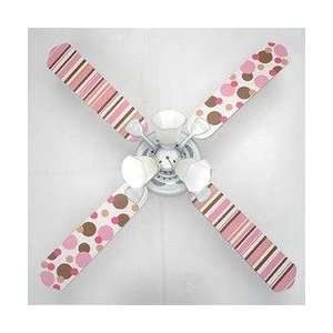  Ceiling Fan Dots and Stripes in Pink & Brown Electronics
