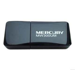 MW300UM Mercury 300Mbps Wireless N USB Adapter, Mini Wireless Card 