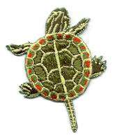 TURTLE PAINTED FULLY EMBROIDERED IRON ON APPLIQUE  