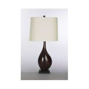  Table Lamp Free Form Bulb Base in Espresso Finish & White 