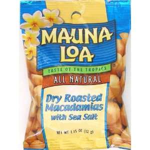 Mauna Loa Dry Roasted & Salted Macadamia Nuts, 1.15 Ounce Bag (Pack of 