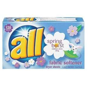  All Fabric Softener Sheets, Spring Burst, 120 Count 