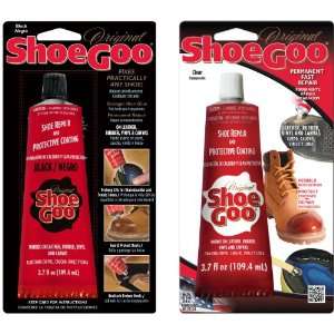  Shoe Goo Shoe Repair 3.7 oz. 2 Pack (1 Clear, 1 Black 