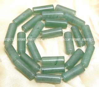 jad28 6x16mm Green Jade Tube Beads 16  