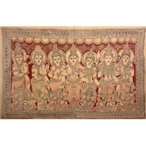   the Marriage of Shiva   Kalamkari Painting on Cotton