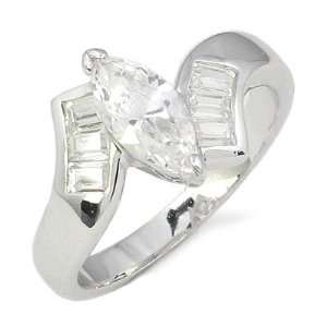com CZ Engagement Rings   Marquise Cut Cubic Zirconia Engagement Ring 