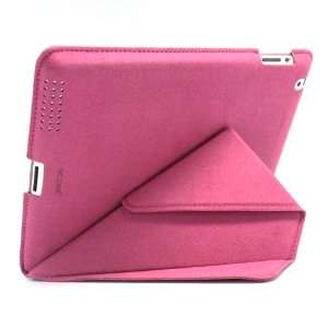  Hot Pink iPad 2/iPad3 Soft Flip Leather Sleeve Cover Case 