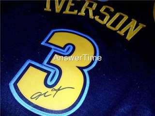   IVERSON AUTOGRAPHED SIGNED ADIDAS NUGGETS ALTERNATE SWINGMAN JERSEY S
